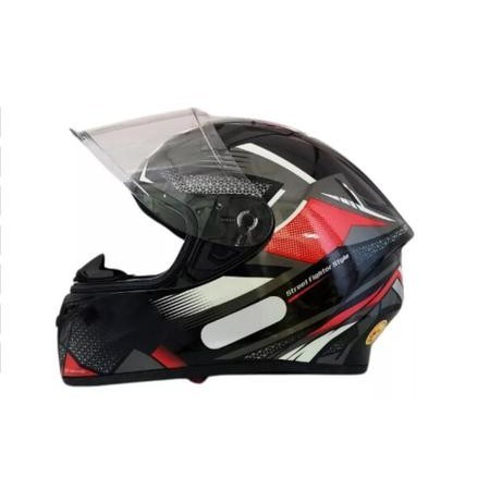 Capacete Fechado Integral Xtroy Ff 526 Race Preto/vermelho Todos Tamanhos 58 60 Feminino Masculino Promocional Pronta Entrega