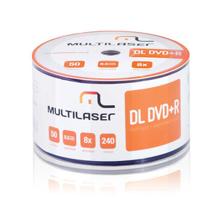 Mídia Dvd+R Dual Layer 8,5GB Shrink Imprimível 50 Unidades Multilaser - DV047 em Oferta na Shopee