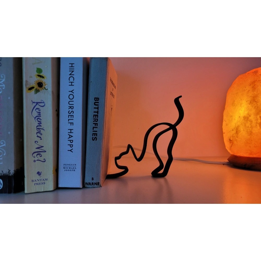 Aparador de Livros Suporte Forma de Gato Bibliocanto Leitura Sala Quarto Rack Estudo