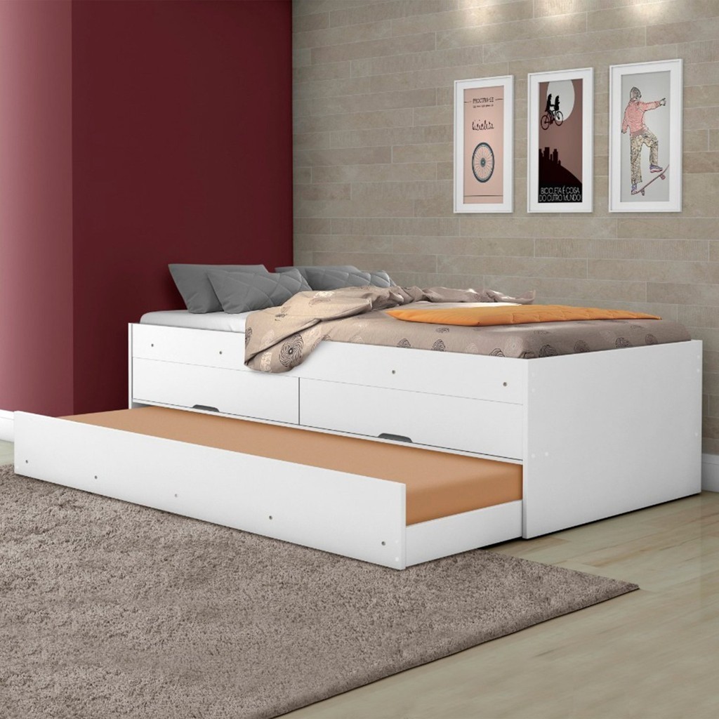 Bicama Solteiro/Juvenil Bari Branco - Home & Living