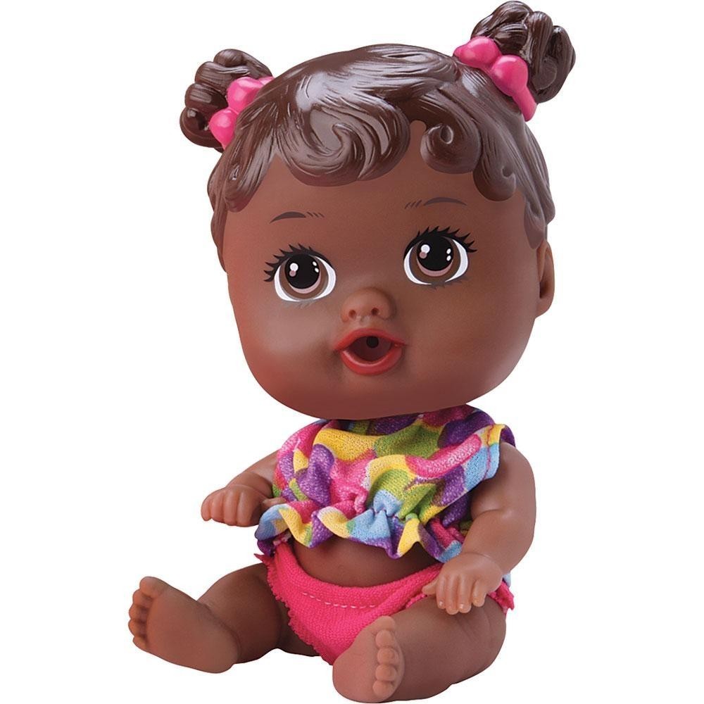 Boneca Banheirinha Divertoys Little Dolls 8038 Negra