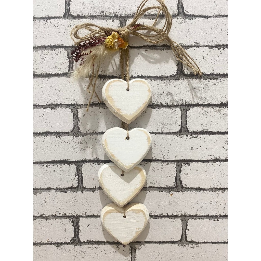 Penca de Coração Branca c/ 4 unidades Decoração de Porta Decoração de Casa em Oferta na Shopee