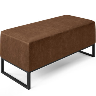 Puff Decorativo Para Sala de Estar Cléo W01 Base de Ferro 90cm Couríssimo Marrom - Lyam Decor em Oferta na Shopee
