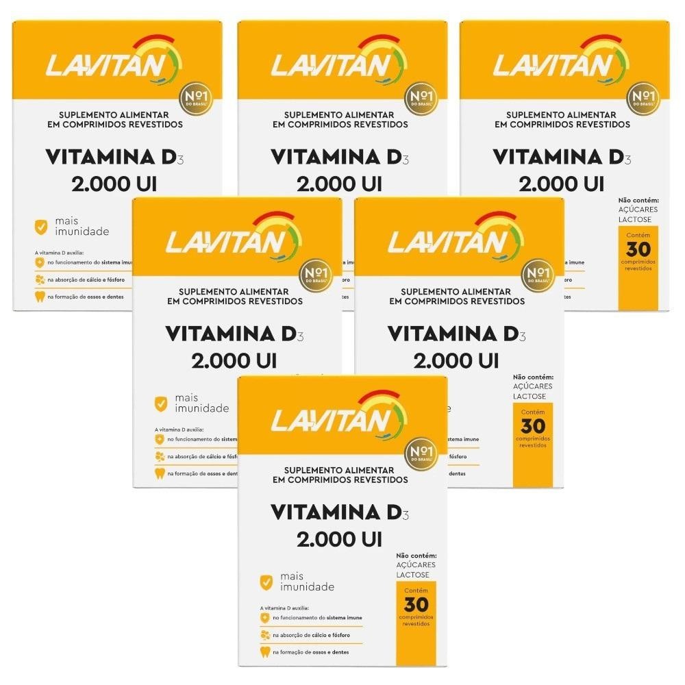 Kit Lavitan Vitamina D3 2.000UI C/ 6Un De 30 Comp Cada