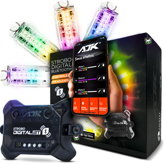 Kit Central + 4 Strobos Digital Bluetooth C/ App Led Rgb Automotivo AJK em Oferta na Shopee