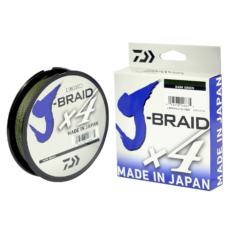 LINHA J-BRAID X4 MULTIFILAMENTO VERDE 30LB - 0.25MM - 270M