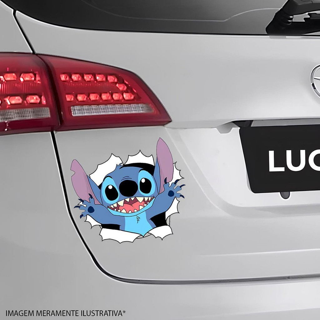 Adesivo de Carro Buraco com Stitch