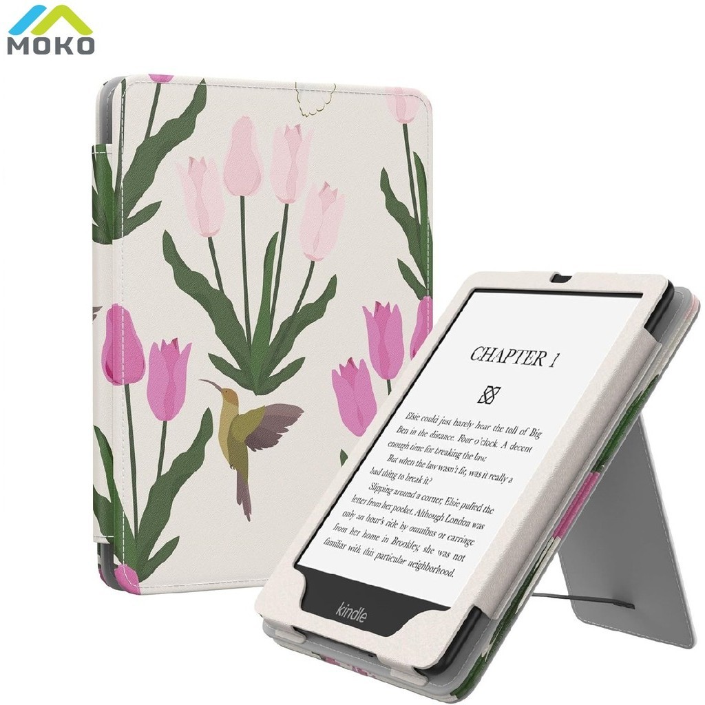 MoKo Slim PU Leather Color Print Stand Case C/Função Auto-Wake/Sleep Para Papel Branco De 6,8 " (11a Geração-2021) E Kindle Paperwhite Signature Edition