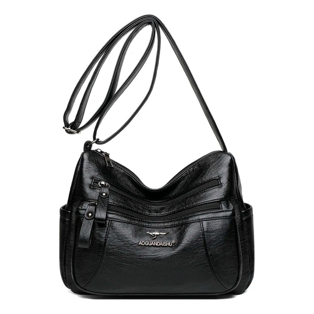 Bolsa Feminina Média Em Couro Eco Prática Transversal em Oferta na Shopee