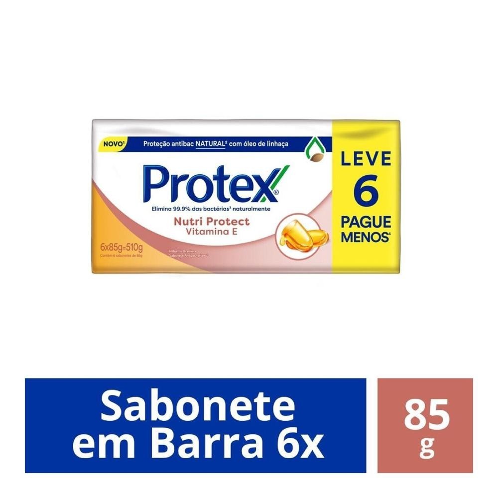 Sabonete em Barra Protex Nutri Protect Vitamina E 85g Leve 6 Pague Menos - Beauty