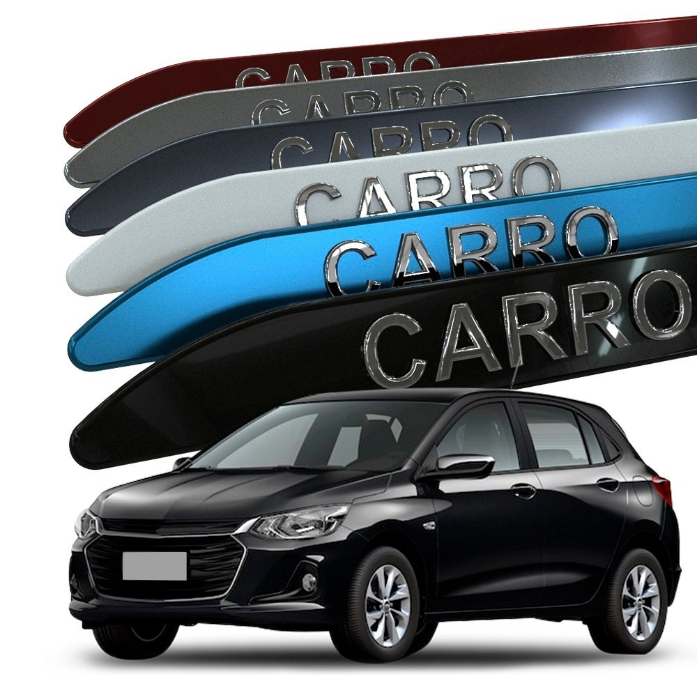 Jogo de Friso Lateral Onix Hatch e Onix Plus Sedan Todos os Anos Facão Acessórios para Carro Grafia em adesivo