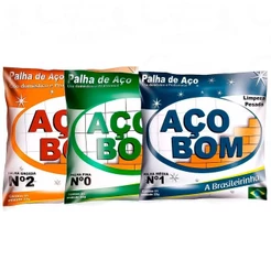 kit 10 Palha Aço Inox Limpeza Pesada Resistente Limpa Madeira Metal Vidro Porcelana Azuleijo