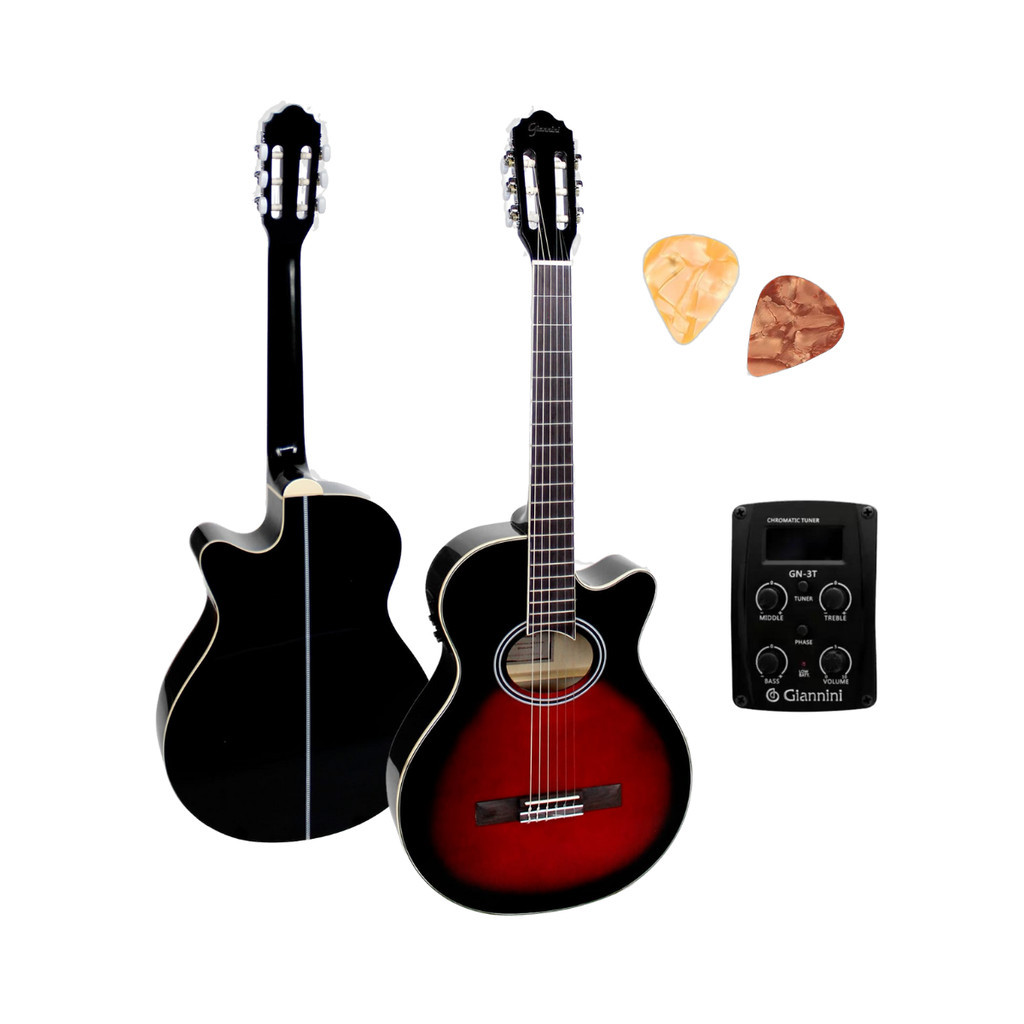 Violão Giannini Eletroacústico Nylon Cutway GNF-1D CEQ BRB