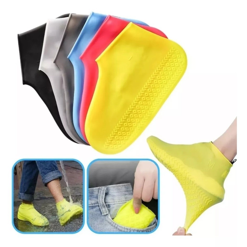 （Baratinha）Protetor De Sapato Calçado Silicone Impermeável Para Chuva Antiderrapante Capa Para Tênis M Merlin APENAS