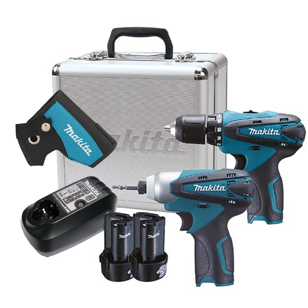 Kit Parafusadeira Furadeira e Parafusadeira à Bateria 12V LCT204 Makita e Coldre