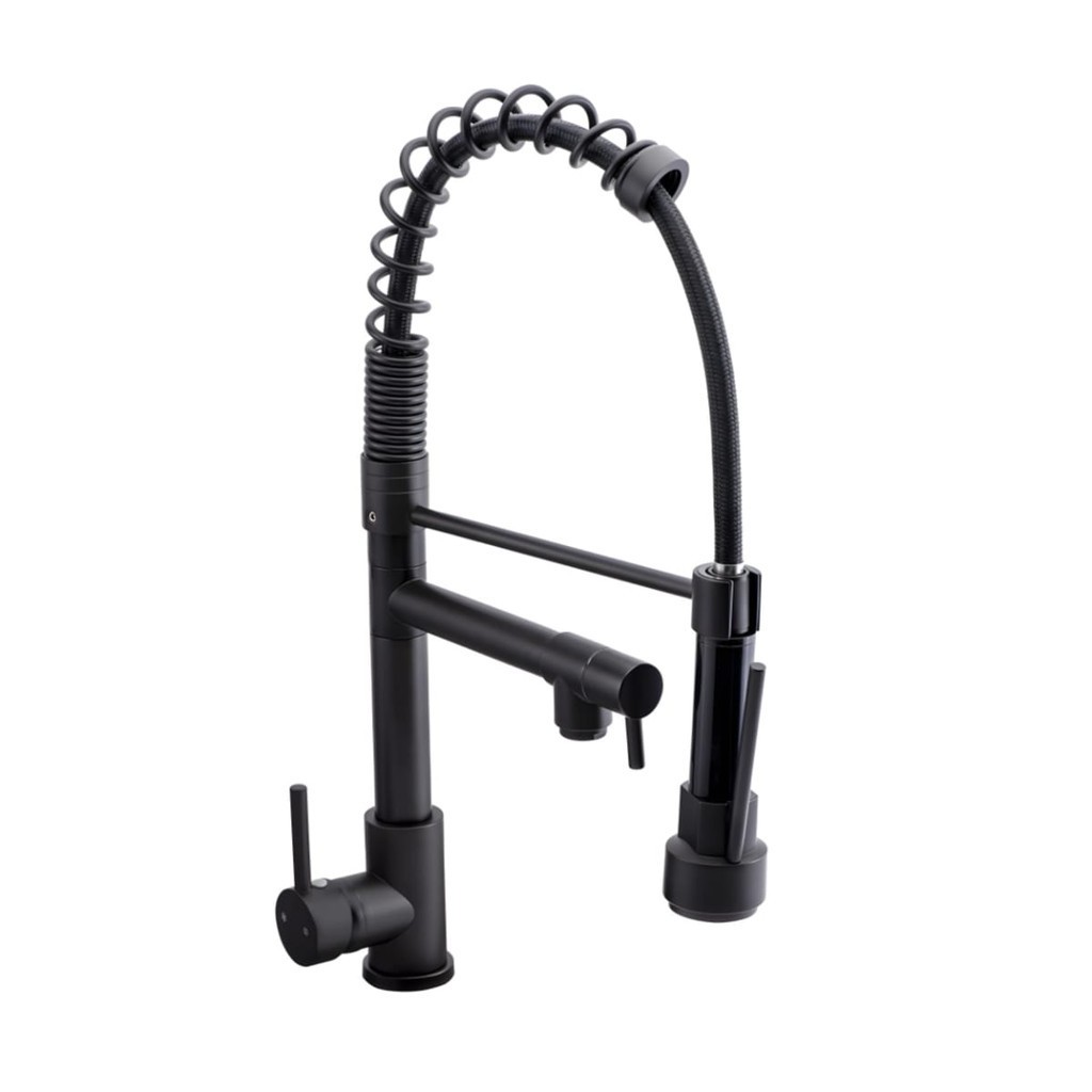 Torneira Cozinha Gourmet Monocomando 50 Cm 02 Saídas Black Em Metal