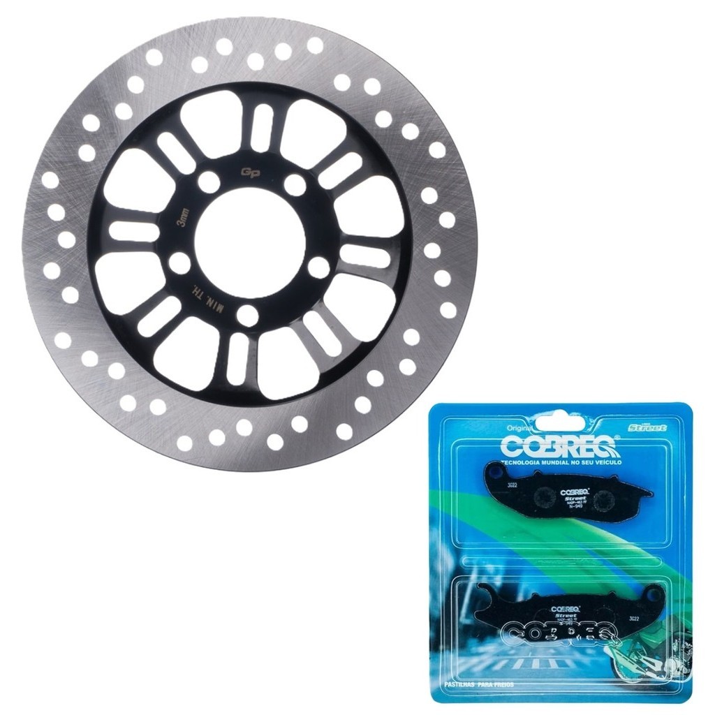 Disco Dianteiro Cg 150 Titan / Cg 150 Fan / Cg 150 Start + Pastilhas Cobreq em Oferta na Shopee