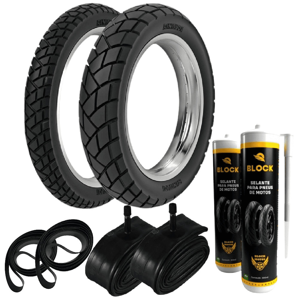 Par Pneu Xt600 Sahara 120/90-17 + 90/90-21 R34 Rinaldi + Camaras + Cintas + Selantes