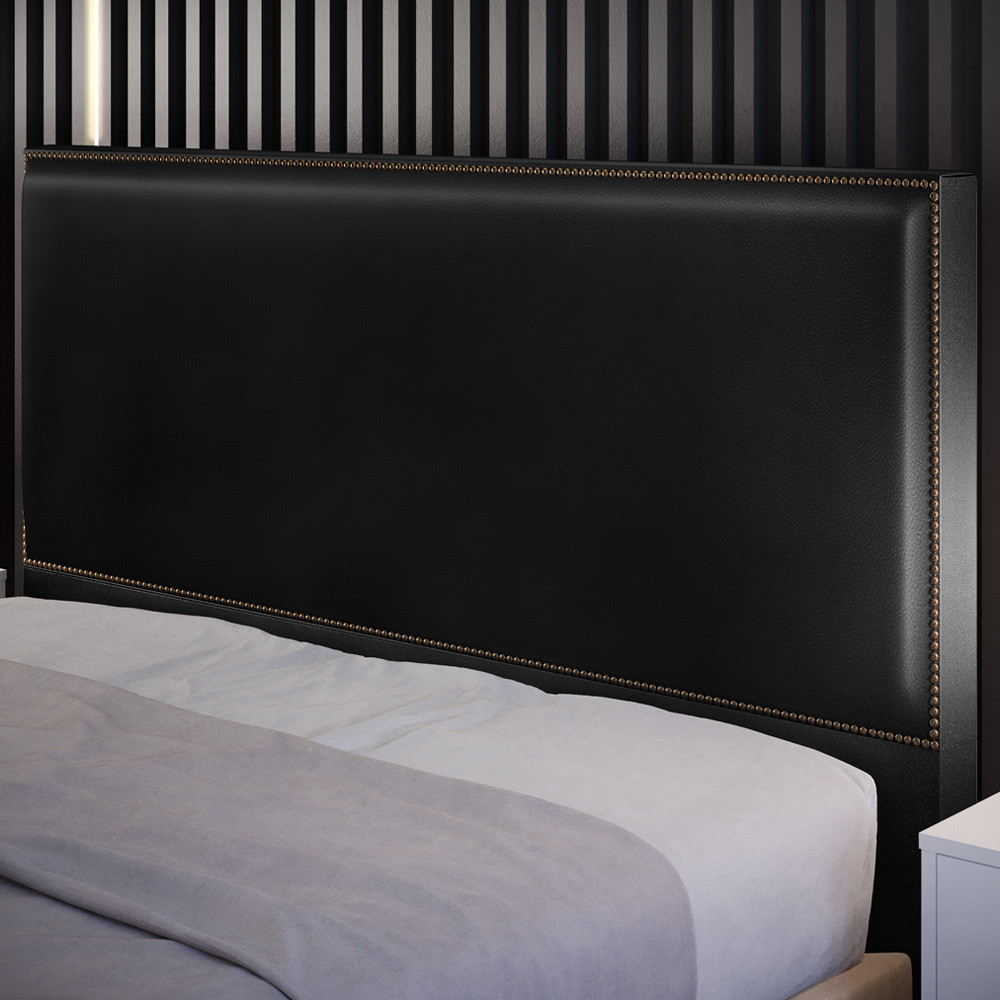 Cabeceira Cama Box Queen Com Tachas 160 cm Vicenza L02 Couríssimo Preto - Lyam Decor em Oferta na Shopee