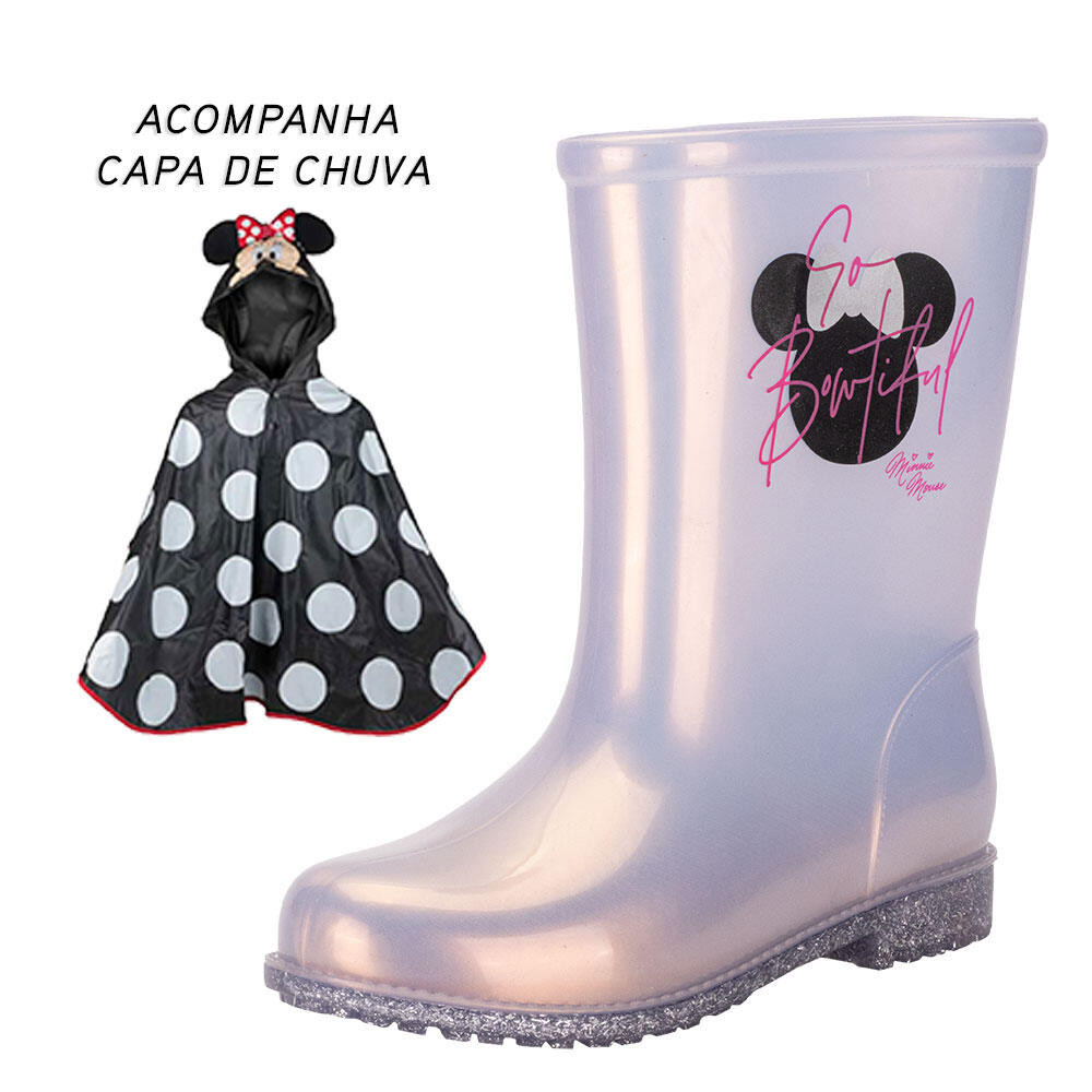 Kit Galocha Infantil Minnie E Capa De Chuva Grendene Kids 23083 - Baby & Kids Fashion