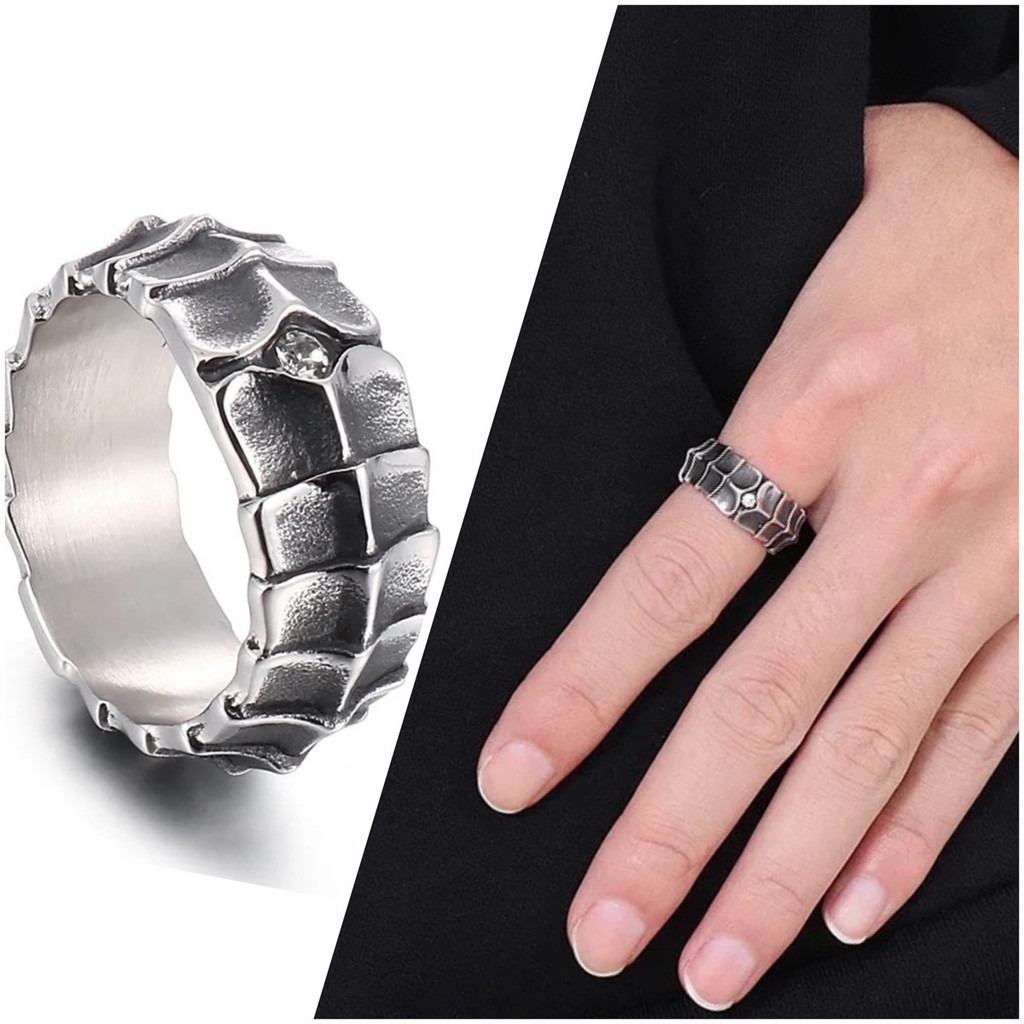 Anel Masculino Escama de Cobra Snake Aço Titânio C/Caixinha em Oferta na Shopee