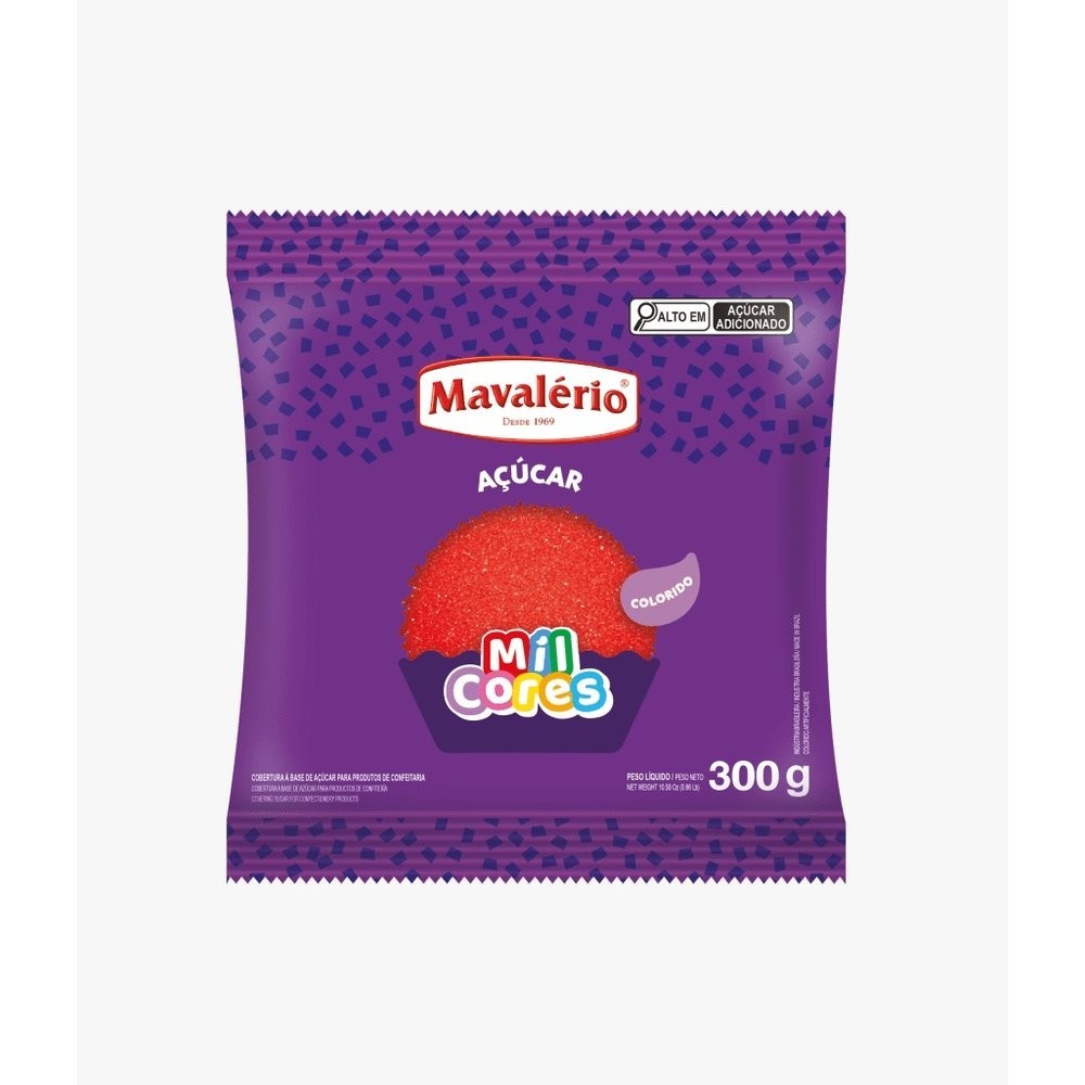 Açúcar Granulado Vermelho 300g - Mavalério