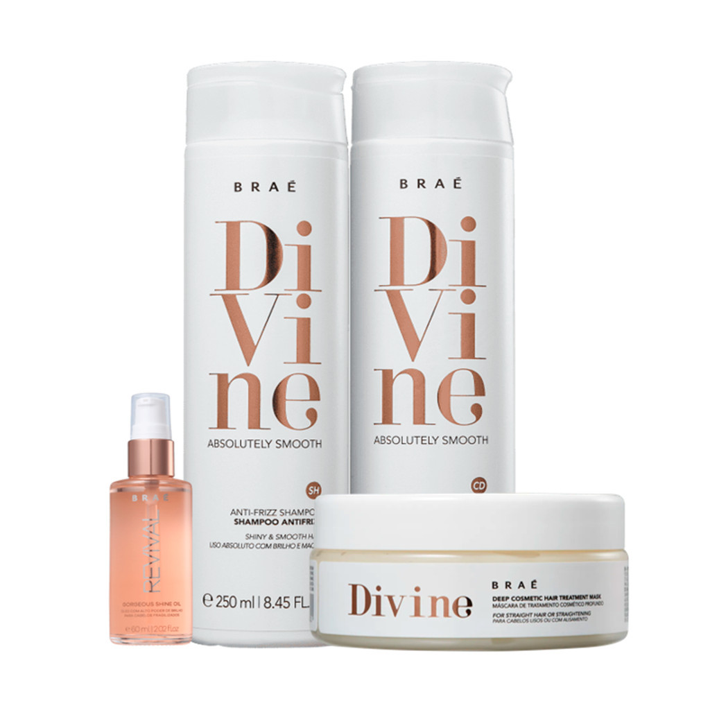 Kit Divine Shamp, Cond, Masc + Shine Oil BRAÉ - Beauty