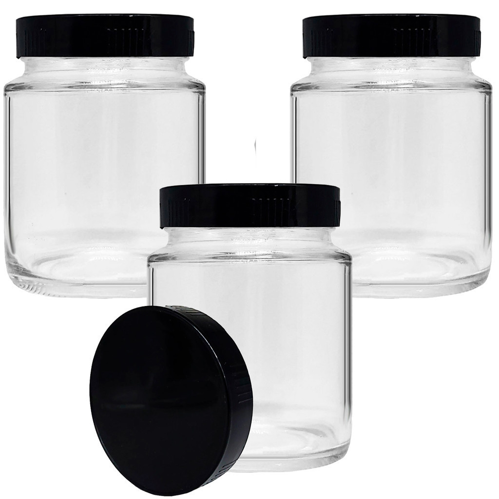 Kit 3 Pote de Vidro 240ml Tampa Plástica Para Tempero Papinha em Oferta na Shopee