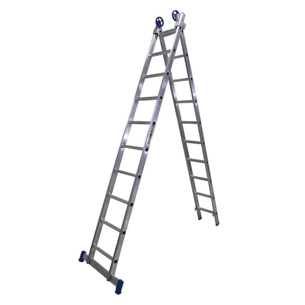 Escada Extensiva de Alumínio Pratik 10X2 Degraus em Oferta na Shopee