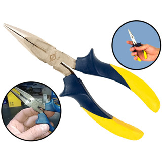 Alicate Bico Meia Cana Ponta Fina Isolado Para Eletricista Mecânico Corte 6 Polegadas Brasfort em Oferta na Shopee