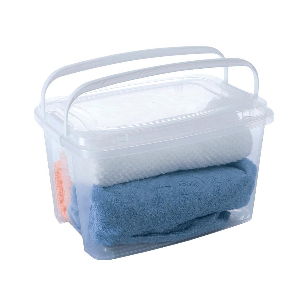 Caixa Organizadora Plasútil Grand Box 10,7 Litros, com Travas Laterais e Alças, Transparente - 8415 em Oferta na Shopee