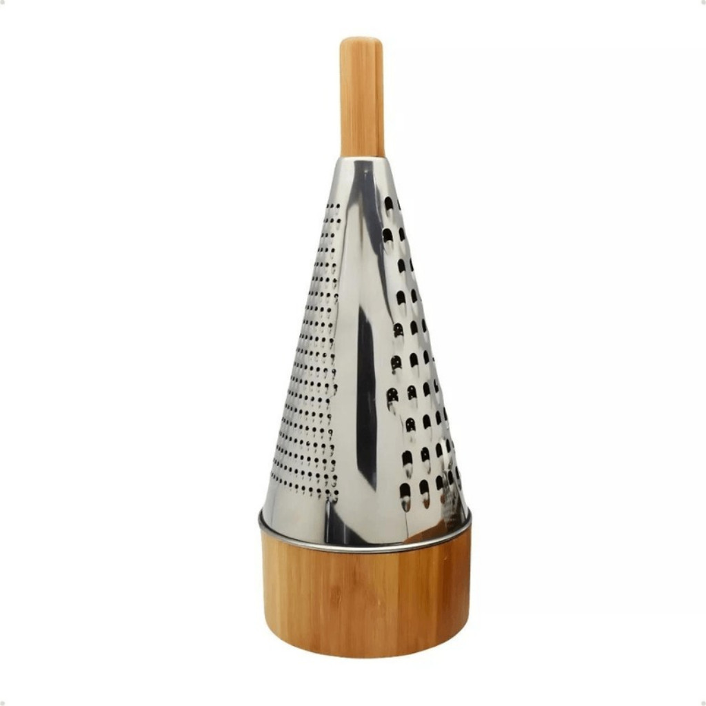 Ralador Multiuso Manual com 3 Faces com Base de Bambu 33cm Oikos