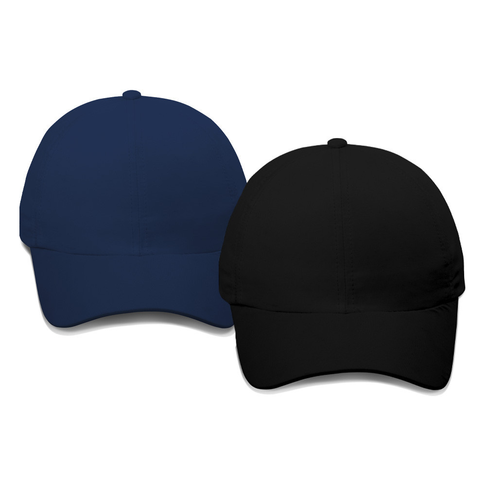 Kit 2 Bonés Liso Básico Resina Aba Curva Snapback Regulável Preto/Azul Marinho