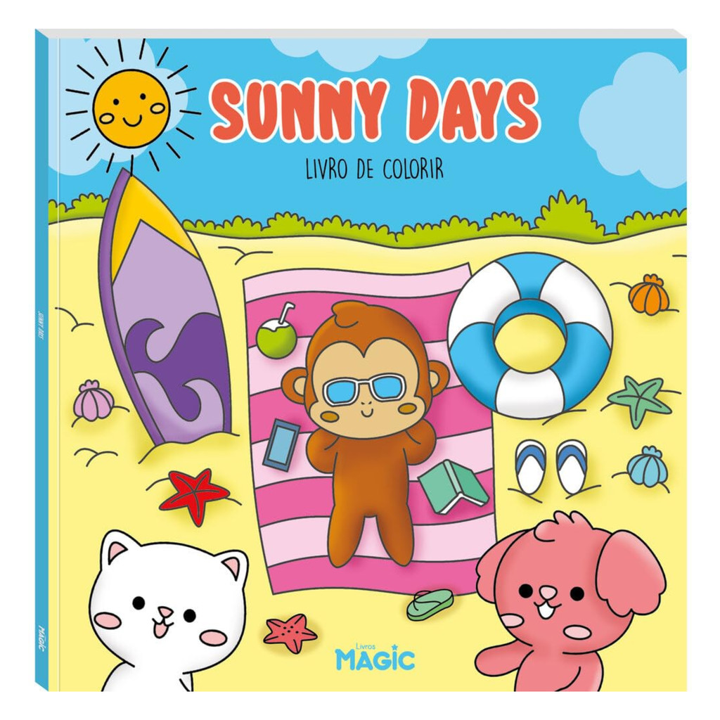 Livro Para Colorir Comfy Sunny Days Magic - 1 Unidade em Oferta na Shopee