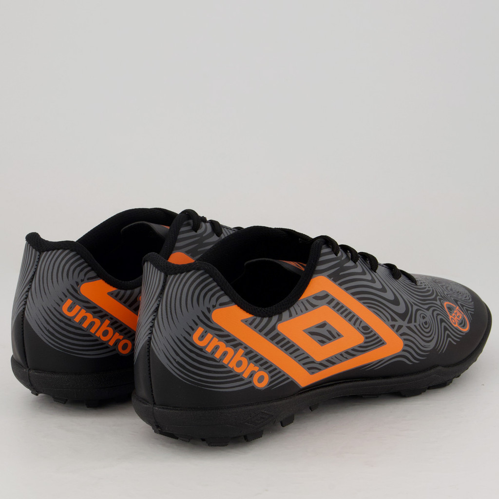 Detalhes do Chuteira Umbro Orbit Society Preta e Laranja