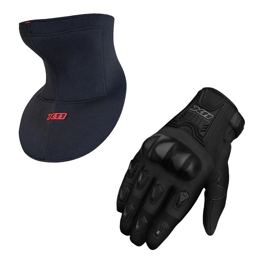 Luva Blackout X11 Com Protecao + Protetor De Pescoco X11