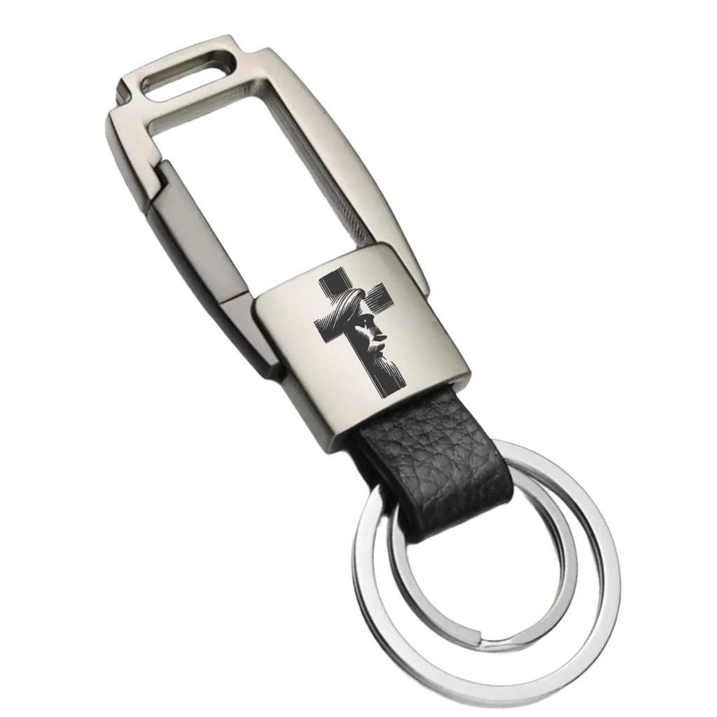 Chaveiro Jesus Cristo Cruz Trava Metal Mosquetão FF em Oferta na Shopee