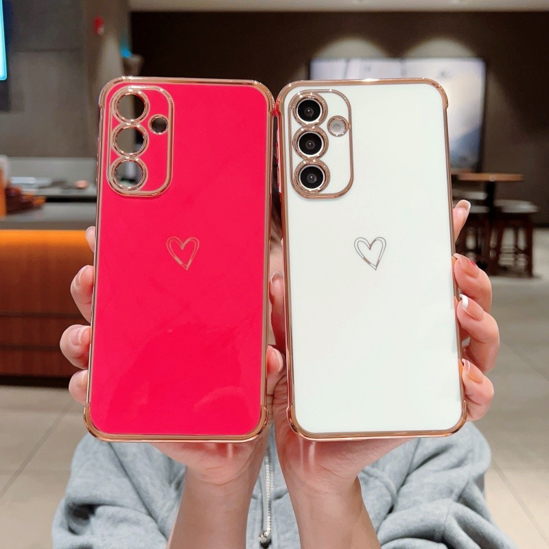 Capa Luxuosa Revestida De Coração Amor Para Samsung Galaxy A56 A36 A55 A35 A54 A34 A26 A25 A24 A23 A16 A15 A14 A13 5G TP — imagem 2 de 2