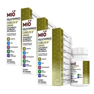 Kit 3 Polivitamínico Cabelos e Unhas Mió 60 Cápsulas em Oferta na Shopee