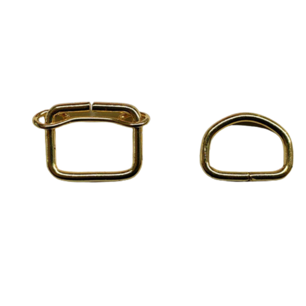 Kit 25 Regulador + 25 Meia Argola 3 Cm Dourado  P/ Bolsas, Mochilas - 50 Pçs