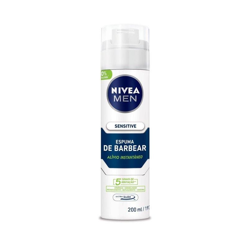 Espuma de Barbear Nivea Men Sensitive 200ml em Oferta na Shopee