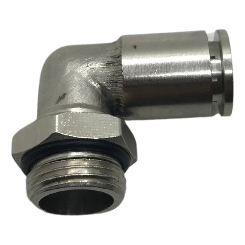 Conexão pneumática cotovelo metal 8mm x rosca 1/4 bsp