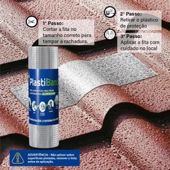 Fita Asfáltica Tapa Infiltrações e Goteiras Fita Aluminizada Asfáltica 30cm x 10m