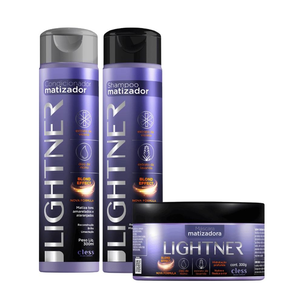 Kit matização completa Shampoo Condicionador e Mascara Lightner
