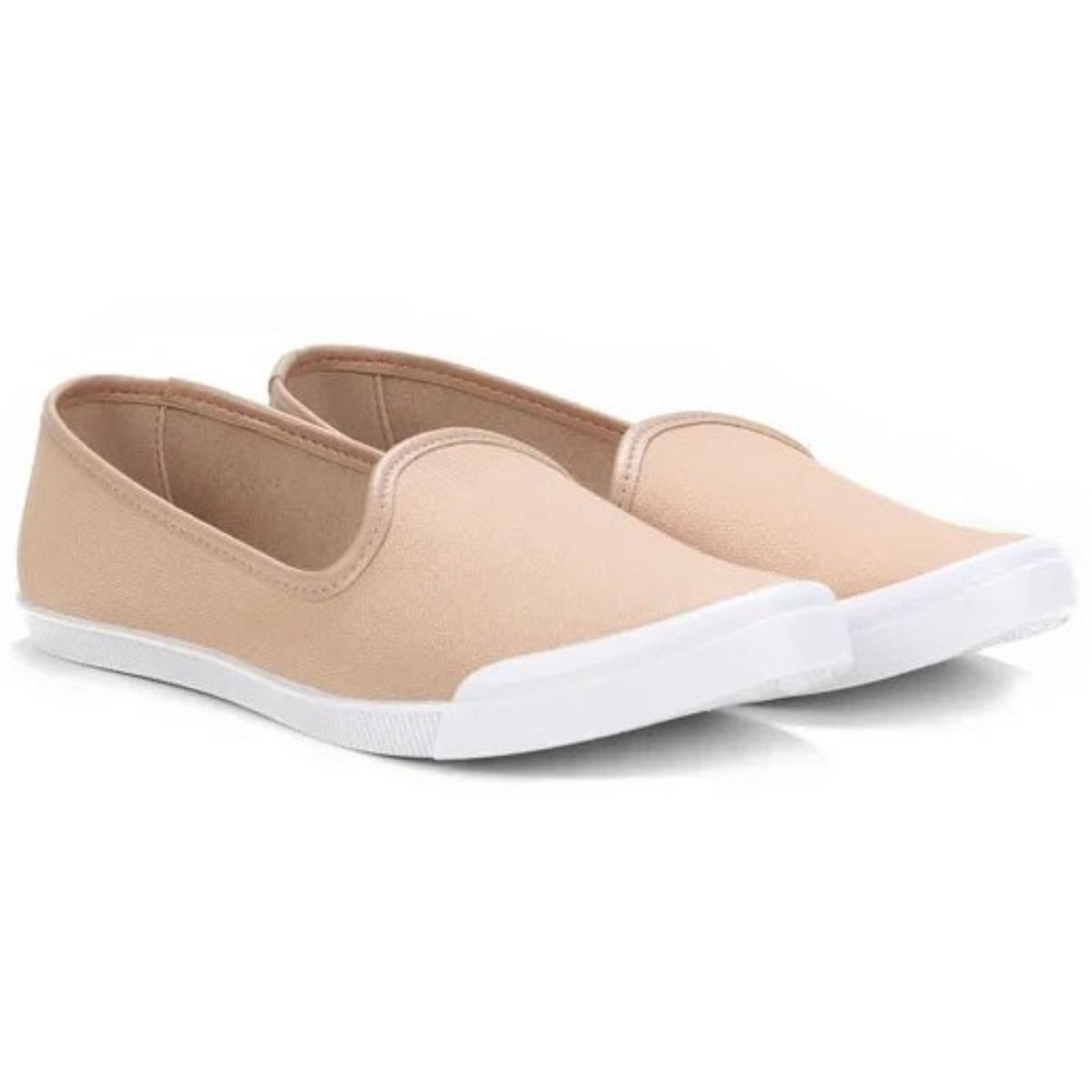 Slip On Moleca Liso Feminino - Bege em Oferta na Shopee