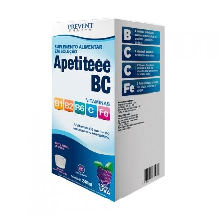 Apetiteee BC Uva 240 ML Vitamina C+ B1 B2 B6 - Prevent em Oferta na Shopee