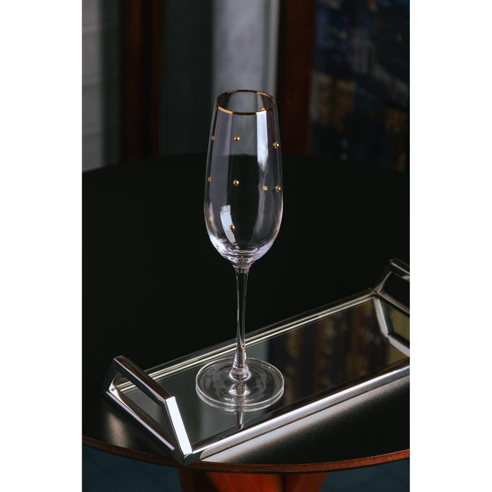 2 Taças para Champanhe Balls Fio de Ouro 220ml Vidro Wolff em Oferta na Shopee