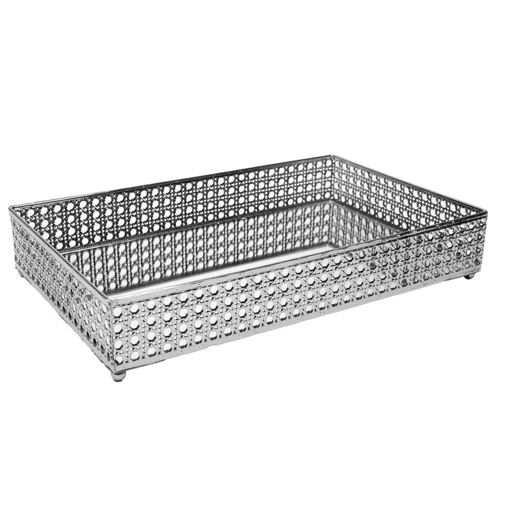Bandeja Espelho Versalhes Wolff 38cm x 24cm Prateada Metal em Oferta na Shopee