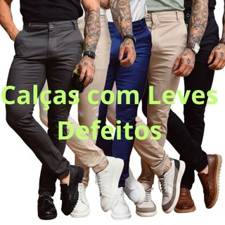 Calça Sarja Alfaiataria Social Masculino Esporte Fino com Elastano