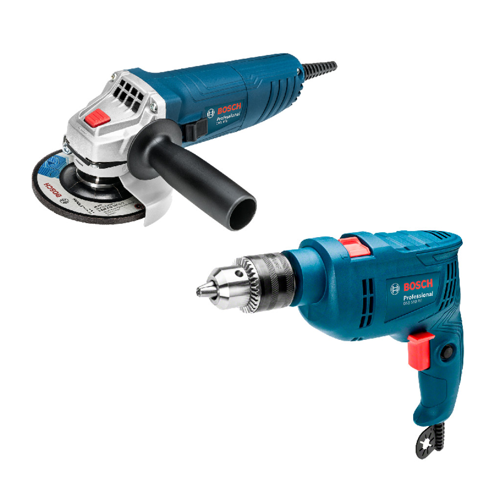 Combo Furadeira GSB 550 + Esmerilhadeira GWS 850 127V Bosch em Oferta na Shopee